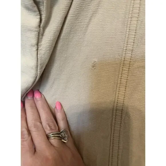 Urban Outfitters Harley Jumpsuit Womens Sz XL Khaki Linen Blend Tie Overalls - Picture 9 of 9